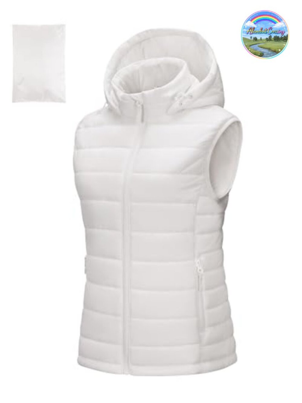 Lightweight Packable Hooded Puffer Vest Winter Sleeveless Quilted